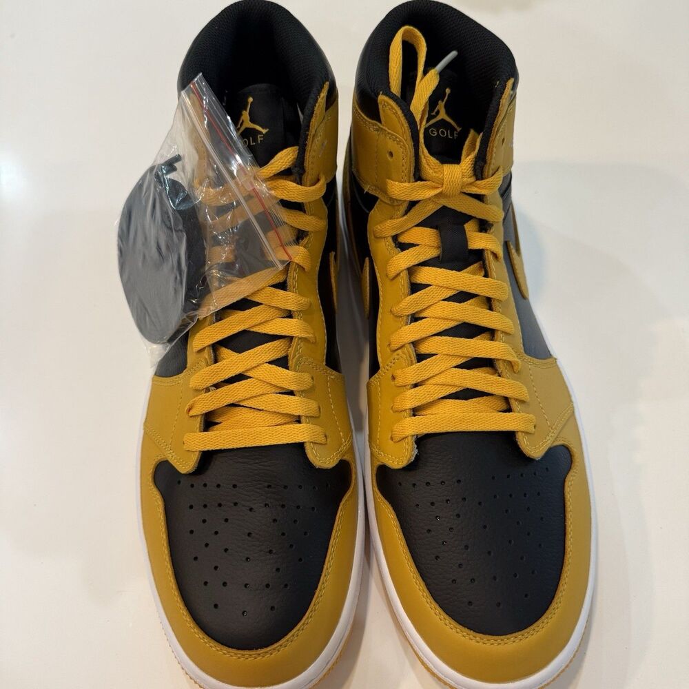 Nike Air Jordan 1 Golf High Pollen Black/Yellow Men's Size 13 DQ0660-100 - Picture 3 of 10
